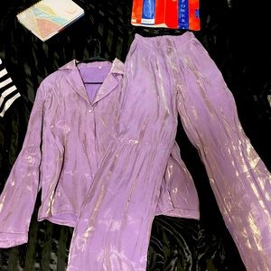 Lavender pant set.
